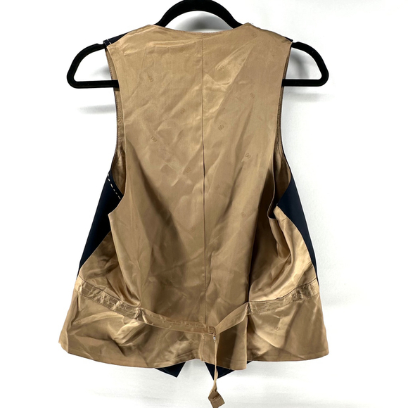 LAGENLOOK GARDEN Navy PATCHWORK Cottage Core FOLK ART Embellished Vest WOMENS M - Picture 5 of 5